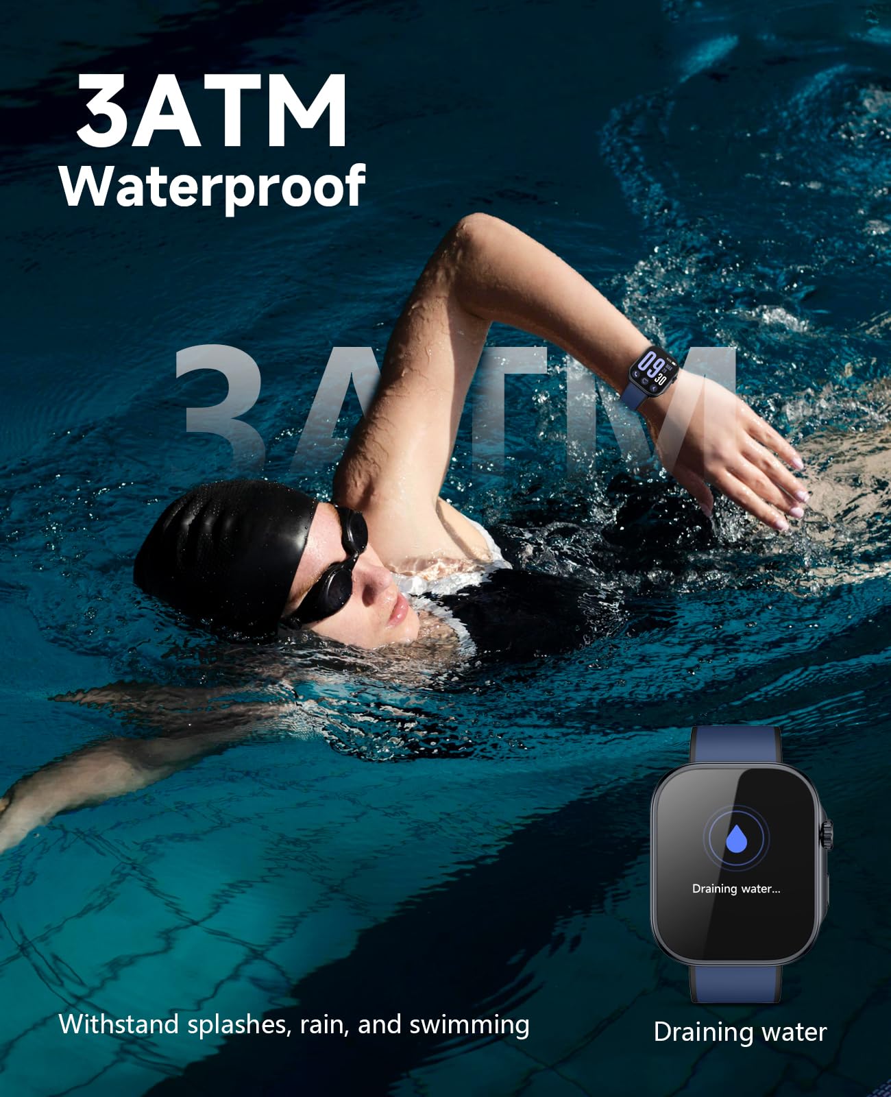 Smart Watch, Ai Running Plan, Ppg Blood Pressure Monitor, 3Atm Waterproof Fitness Tracker, 1.99 '' Amoled Display, Heart Rate Bl